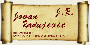 Jovan Radujević vizit kartica